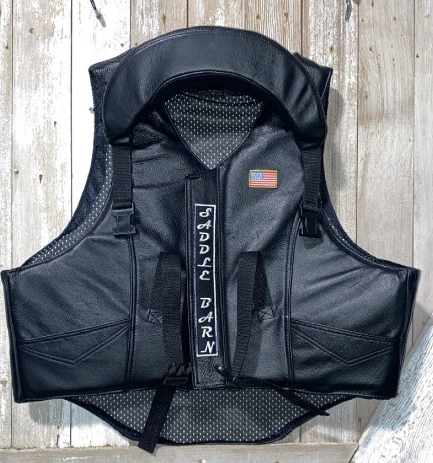 Leather Rough Stock Vest with Collar - Tall