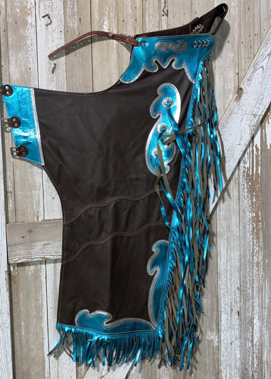 Bull Riding Rodeo Chaps Metallic