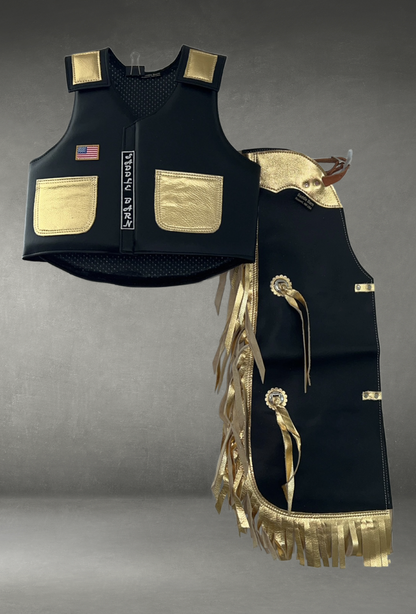 FAUX LEATHER KID'S RODEO CHAP VEST COMBO
