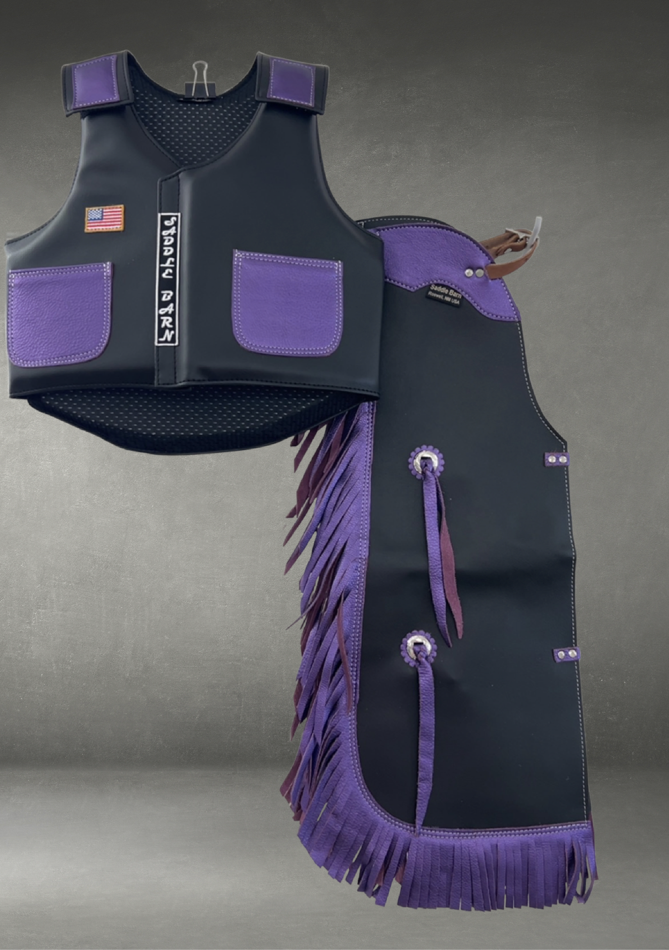 FAUX LEATHER KID'S RODEO CHAP VEST COMBO