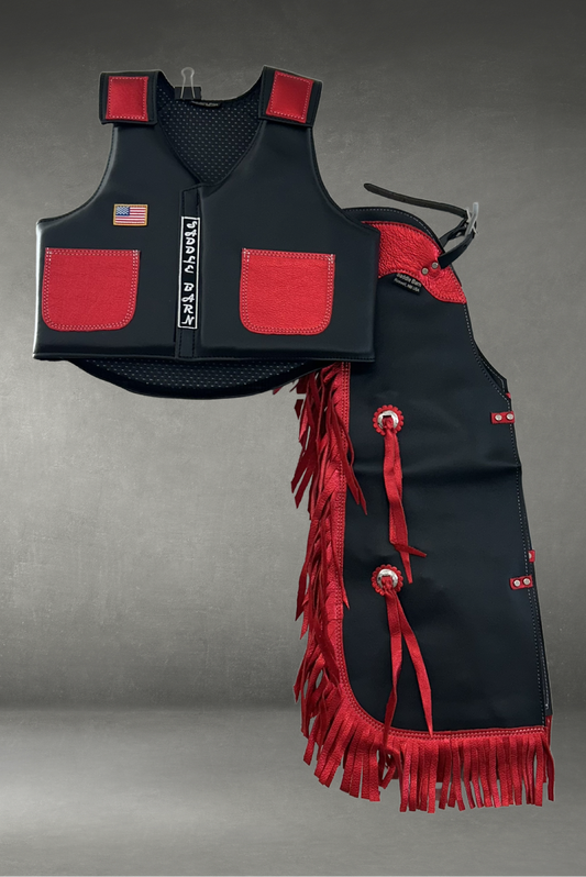 FAUX LEATHER KID'S RODEO CHAP VEST COMBO