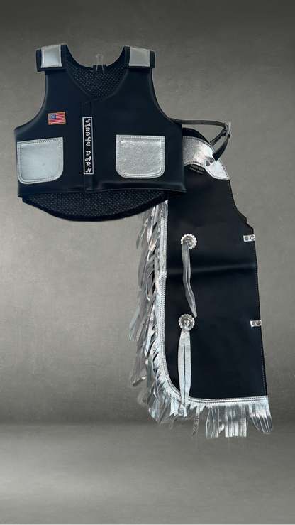 FAUX LEATHER KID'S RODEO CHAP VEST COMBO