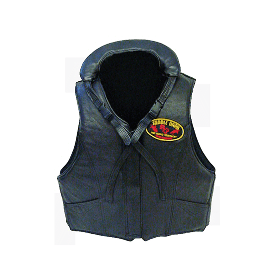 Leather Bareback Vest with Collar - Tall